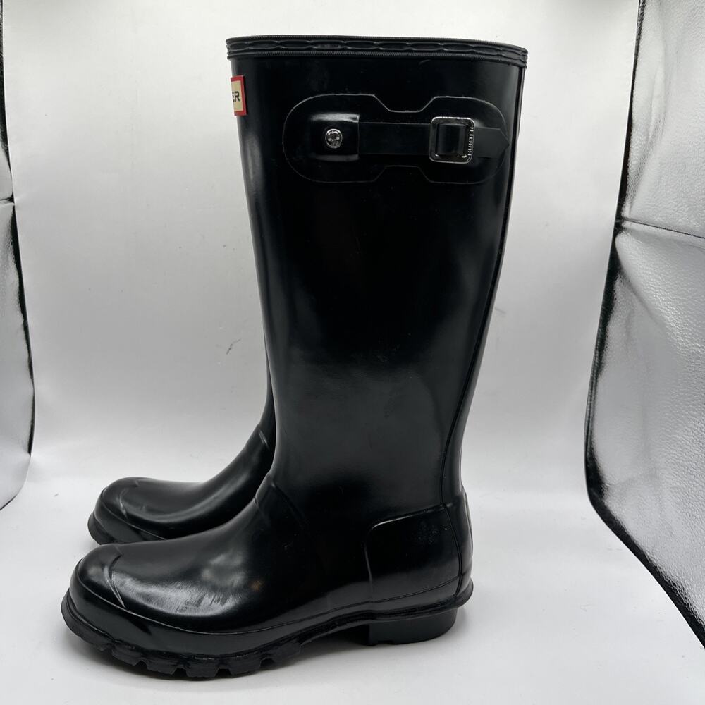 HUNTER Original Tall Rain Boots Black Sz EUR 37 New With Imperfections As Is